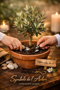 Planter un arbre symbolise la force, la croissance et l’enracinement du couple. Chaque essence porte une signification particulière, choisie selon les valeurs des mariés. Ce rituel demande une petite organisation, mais il offre un souvenir durable et profondément symbolique.